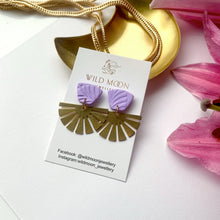 Load image into Gallery viewer, The Fanned Athena Earrings ~ Lilac
